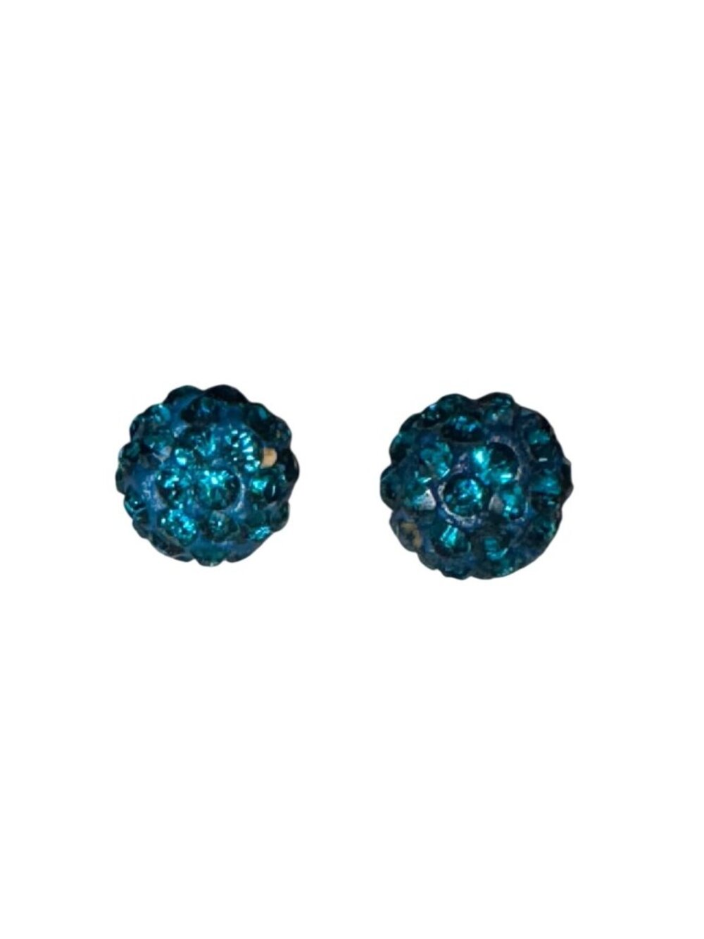 Sparkling Blue Crystal Ball Stud Earrings – Rhinestone Design Lightweight & Styl - Picture 5 of 7